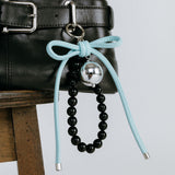 RIBBON BEAD KEYRING / SKYBLUE