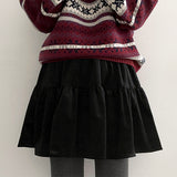 Lancy Velvet Cancan Pleated Miniskirt