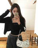 [MADE] Pop Color Ribbed Long Sleeve Cardigan