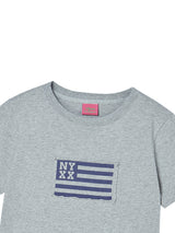 NYX フラッグアップリケTシャツ グレー