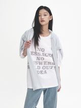 スローガンブラープリント半袖Tシャツ