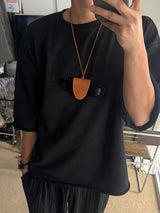[Real Leather] Stitch Clip Sunglasses Holder