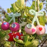 【MADE】BUTTON CHERRY KEYRING-RED