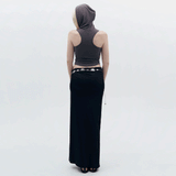 Hole Sleeveless Hoodie [Khaki]