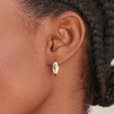 Sparkle Dome Hoop Ring 925 Silver + 14k gold plating Earring E041-06G-G (Worn by Jieun Han,Kim Yuna, Ningning, Woo-gi)