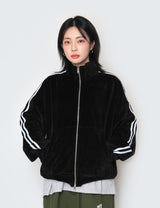 velvet track zip-up jacket
