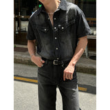 [S/S] Cool western denim half shirts (2color)