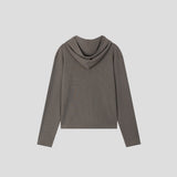 Henley Neck Hood Knit