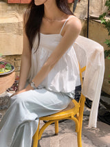 Lovely Pumpkin Sleeveless Blouse (4color) 