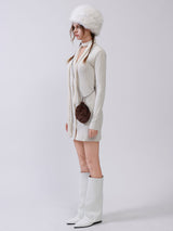 Fluffy Tambourine Chain Bag - Brown
