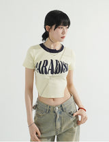 Paradise Side Cutting Cropped T-Shirt