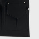 レザー2ポケットフラットバッグセット (Black)