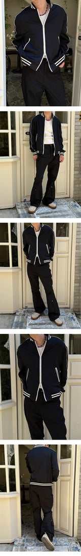 [UNISEX] Piping crop 2way blouson (2color)