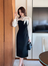 26SS★ メラージュシフォンカラータイHラインワンピース