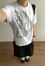 サンディプリンティングショートスリーブTシャツ