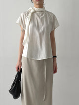 Ab Tie Short Sleeve Blouse
