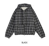 Bay Check Shearling Hooded Jumper