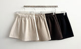  Humming Waist Banding Woolen Miniskirt
