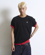 Untitled Layered Crop Short Sleeve Black