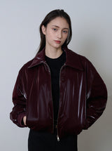 Salina leather bomber (burgundy)
