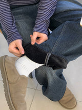 Hison Balloon Wide Brushed Denim Pants
