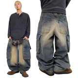 Vintage Washing Cargo Balloon Pants