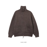 ALL MUSH Pockets Wool Knitwear Zip-Up (4 colors)