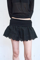 Punching Banding Mini Skirt (Black)