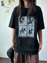 ジュジュ フォーセクション ブラックホワイト オーバーサイズTシャツ - 4カラー