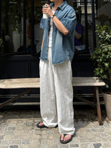 Edun linen wide banding pants