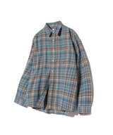 87-STAN083 Retro Plaid OverFit Pocket Long-Sleeved Check Shirt