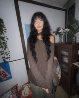 (3color) Muffler Loose-fit Rib Knit