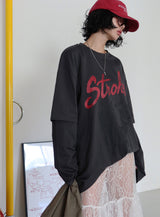 ラクシークスリーブレイヤードオーバーサイズフィットTシャツ