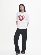 オーバーフィットヴィンテージハートプリント半袖Tシャツ