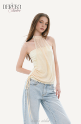Shine halter chiffon blouse tube top
