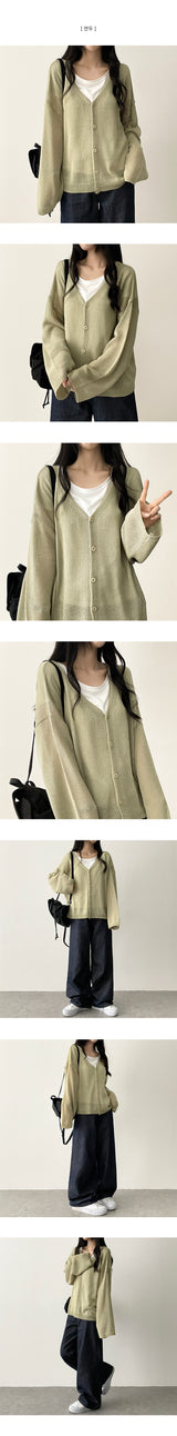 TJ V-Neck Summer Knit Cardigan