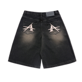 25SS ポイントロゴポケットデニムショートパンツ ブラック