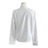 Soft Palette Panel-Cut Collar Shirt Blouse
