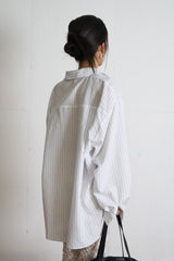 334 Oversized Striped Shirt (Ivory)