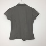 Unbalanced draping blouse (2color)