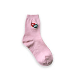 Double Heart Socks Pink