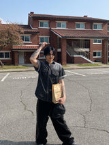 No.1209 クールデニムウォッシングハーフシャツ (3color)