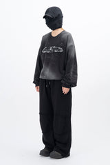 レーヨンデニムピグメントスウェットシャツ