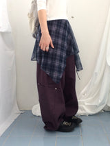 Misty Checkered Layered Skirt