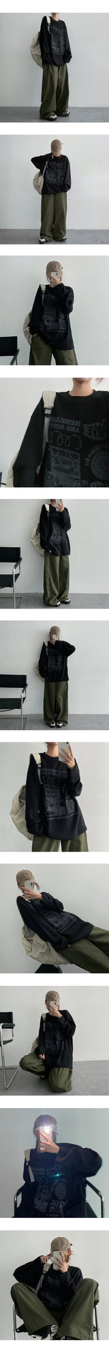 [3 Tier Length] [S-3XL] ウェンドサイドスリットバンデッドワイドパンツ (4 colors) ヘムストリング