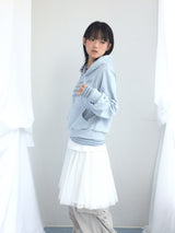 シースルーカーブレイヤードスカート