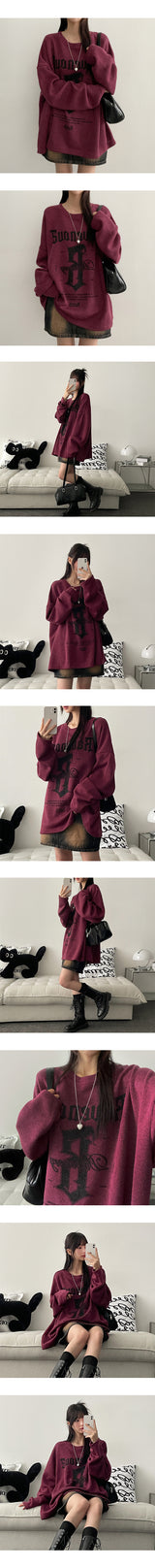 イヴオーバーニットロングスリーブTシャツ