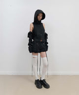 Layered Bolero Wool Jacket / Black