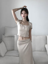 Lumi Square Half-Neck Sleeveless Dress Set