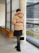 Cerny String Fur Hooded Short Padded Jumper